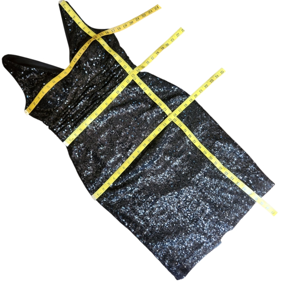 ELIZA J. Black Sequined Sheath Cocktail Dress - Size 8 - Picture 12 of 14